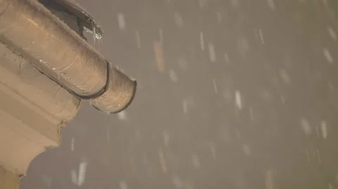 Icicle in the snowstorm Stock Footage 44513983
