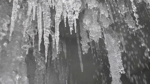 Icicles and slow motion water Stock Footage 103052425