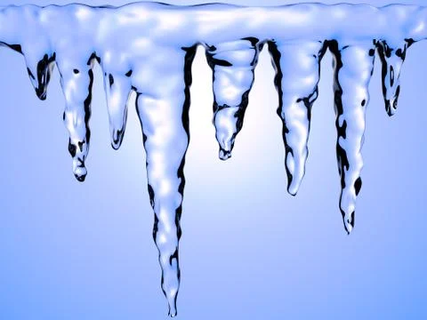 Icicles on blue background Stock Illustration
