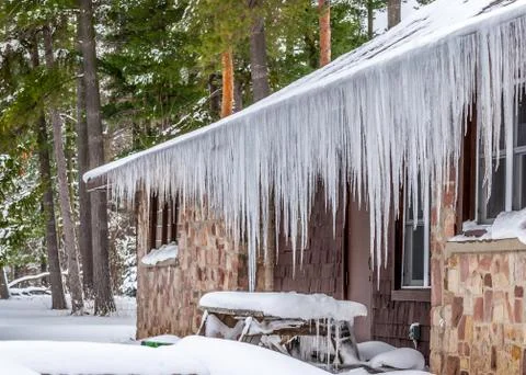 Icicles on building Stock Photos