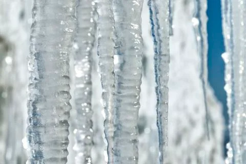 Icicles close-up Stock Photos