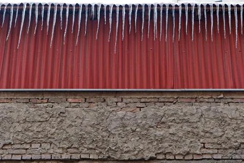 Icicles dangerous ice Stock Photos