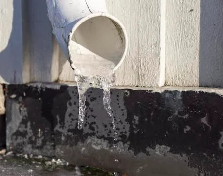 Icicles in Drainpipe Stock Photos