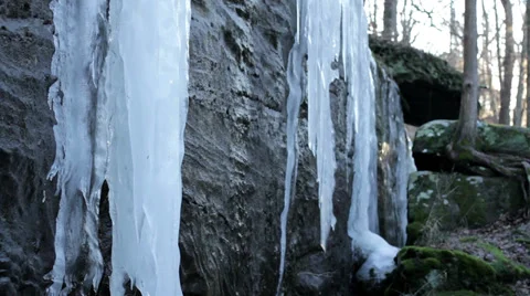Icicles dripping Stock Footage 34043406