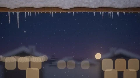 Icicles Forming And Dripping On Eaves Reveal Stock Footage 346936098