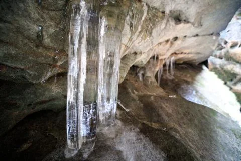 Icicles hanging down Stock Photos