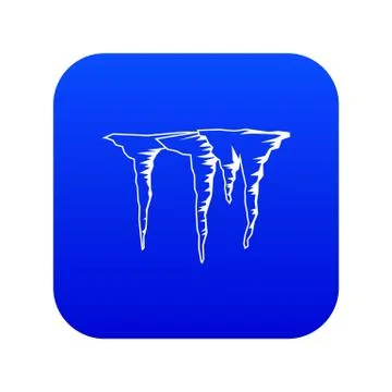 Icicles icon digital blue 스톡 일러스트