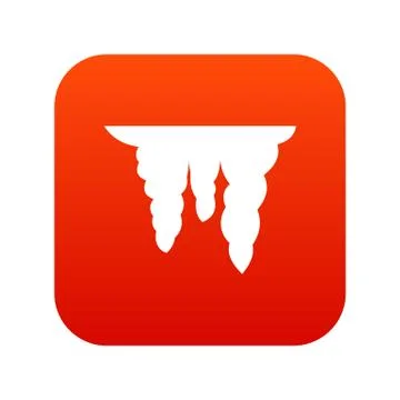 Icicles icon digital red 스톡 일러스트