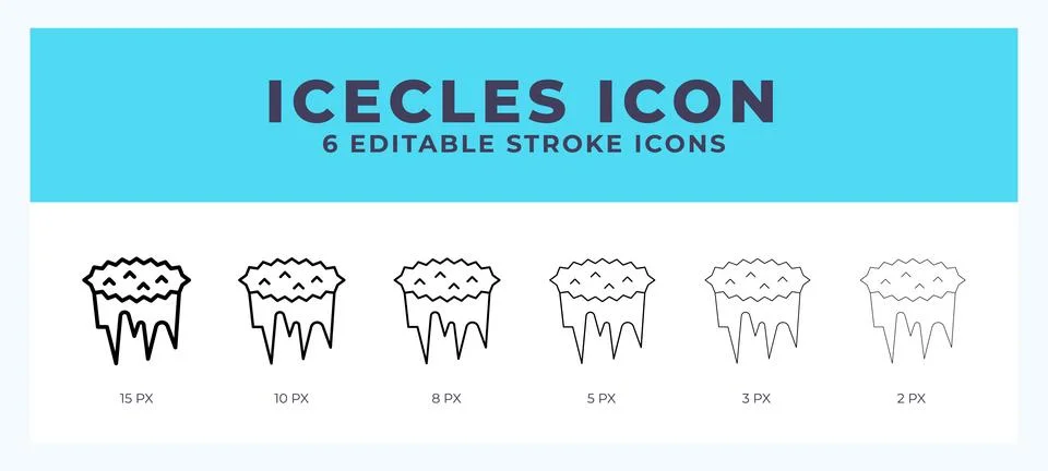 Icicles icon. Editable stroke line icon vector illustration. Stock Illustration
