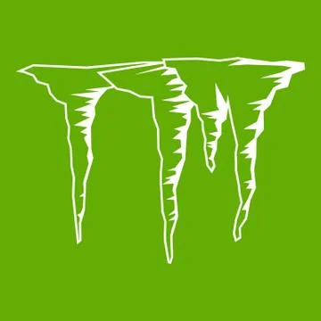 Icicles icon green 스톡 일러스트