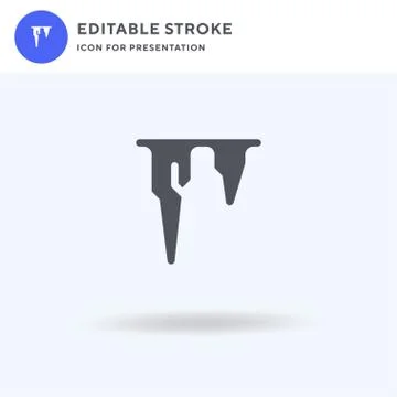 Icicles icon vector, filled flat sign, solid pictogram isolated on white, log 스톡 일러스트