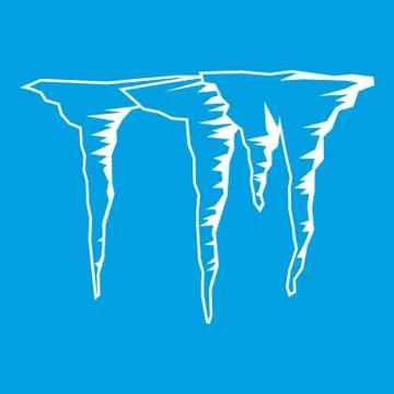 Icicles icon white 스톡 일러스트