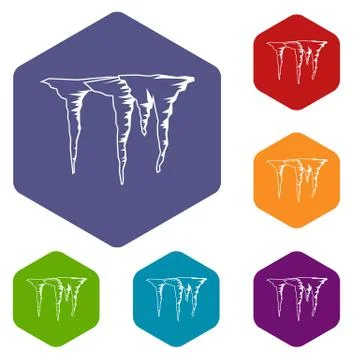 Icicles icons set 스톡 일러스트