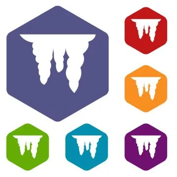 Icicles icons set 스톡 일러스트