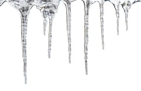 Icicles. isolated with clipping path Stock Photos