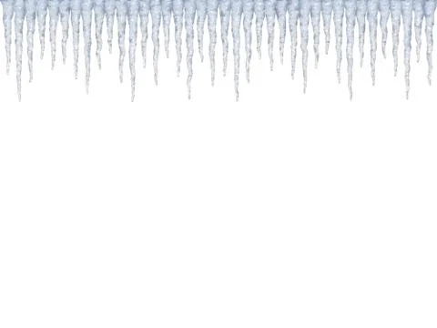 Icicles isolated on white background Illustrazione stock