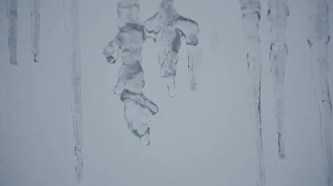 The icicles melt in spring close-up Stock Footage 46676969