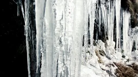 Icicles melting and dripping Stock Footage 10730900