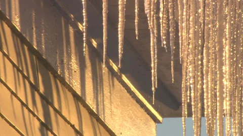 Icicles melting Stock Footage 34453630