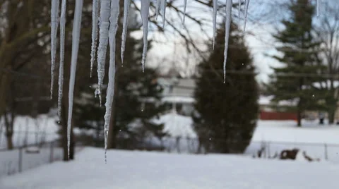 Icicles melting Stock Footage 35288955