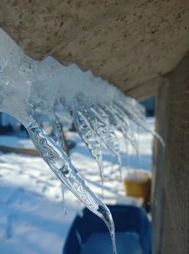 Icicles melting 스톡 사진