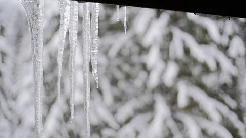 Icicles Melting In Slow Motion Video stock 85103985