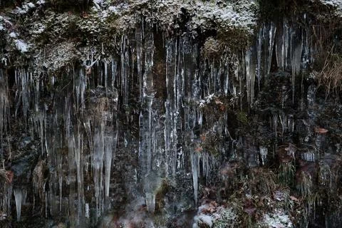Icicles in the mountain Foto stock