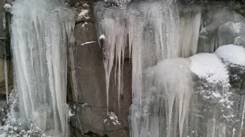 Icicles on a mountain wall, in Raasepori, Uusimaa, Finland Stock Footage 59198482