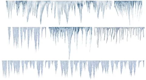 Icicles numbers of different and real type Stock Illustration