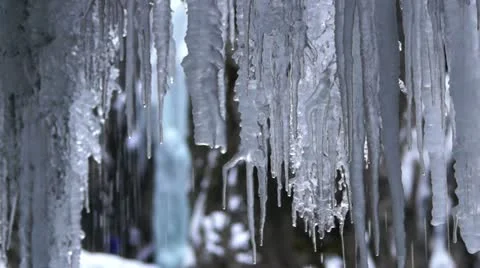 Icicles in Partnachklamm, Germany, Bavaria Stock Footage