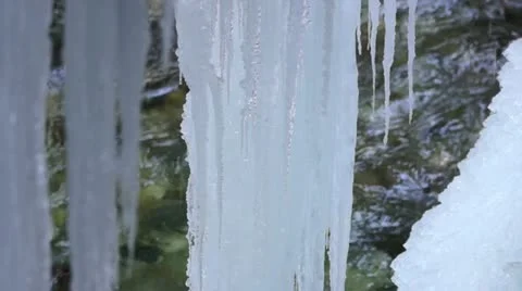 Icicles in Partnachklamm, Germany, Bavaria Stock Footage