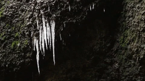 Icicles rock Stock Footage 148487155