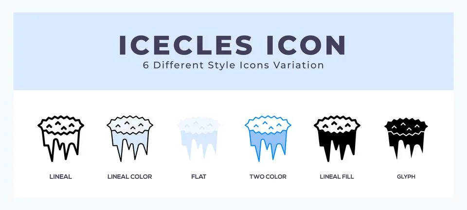 Icicles set of vector icon. For web. and mobile app Stock Illustration
