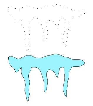 Icicles, snow cap, drift outline vector symbol icon design. Connect dot exe.. Stock Illustration
