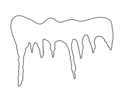 Icicles, snow cap, drift outline vector symbol icon design. Stock Illustration