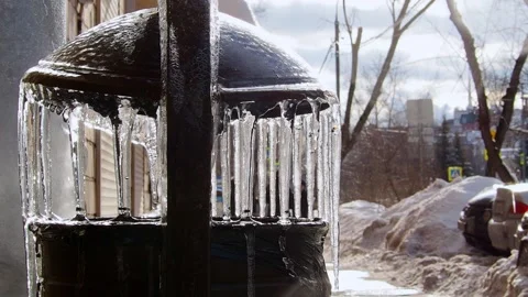 Icicles in the sunlight. Stock Footage 170151328