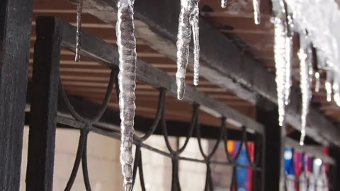 Icicles in the sunlight. Stock Footage 170151346