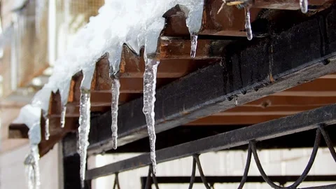 Icicles in the sunlight. Stock Footage 170151352