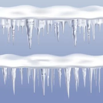 Icicles Tileable Borders Set Stock Illustration