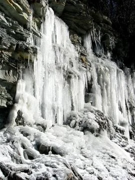 The icicles wall Stock Photos