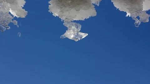 Icicles with water drops Stock Footage 108648851