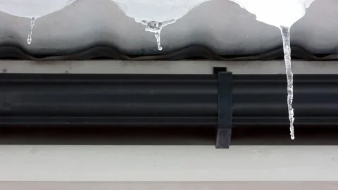 Icicles with water drops Stock Footage 108648883