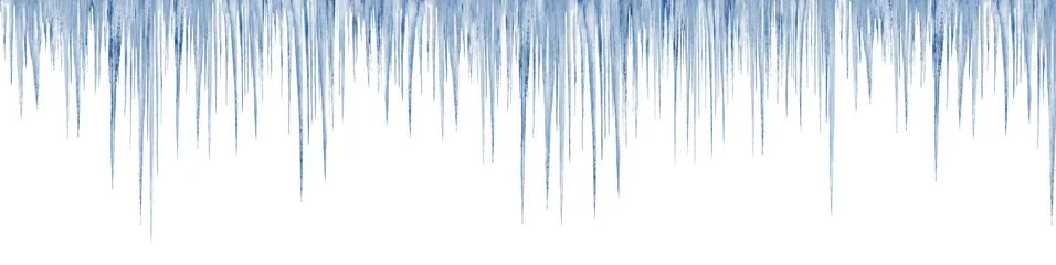 Icicles on white background Stock Illustration