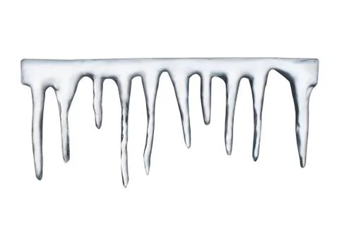 Icicles on white background with photoshop path easy copy and paste to your p Stock Illustration
