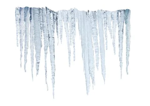 Icicles on whitte with clipping path Stock Photos