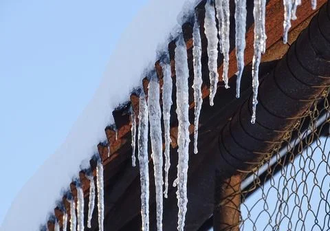 Icicles on a winter day 写真素材