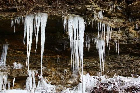 Icicles in the winter Stock Photos