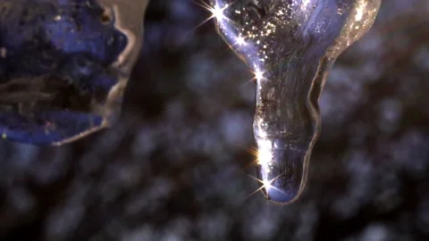 Icicles in winter in the sun Stock Footage 232391771