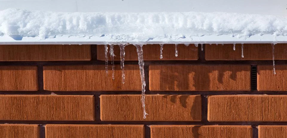 Icicles in winter time. Stock Photos
