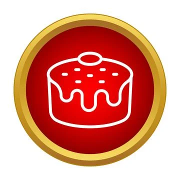 Icing cake icon on red circle graphic design Stock Illustration